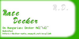 mate decker business card